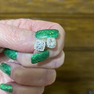 Moissanite Sparkling Silver Earrings